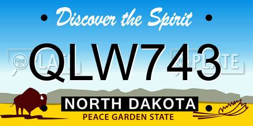 QLW743 North Dakota License Plate