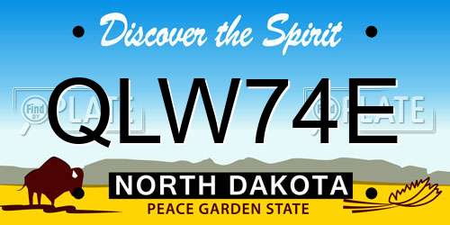 QLW74E North Dakota License Plate