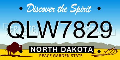 QLW7829 North Dakota License Plate