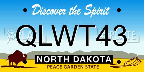 QLWT43 North Dakota License Plate