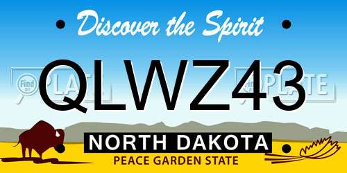 QLWZ43 North Dakota License Plate