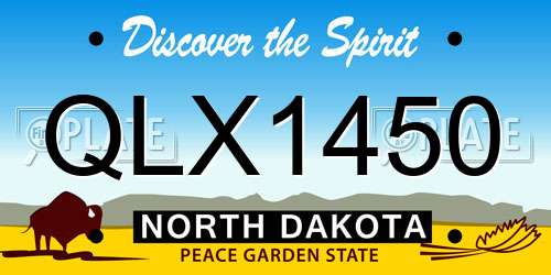QLX1450 North Dakota License Plate