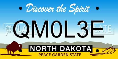 QM0L3E North Dakota License Plate