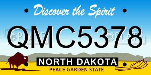 QMC5378 North Dakota License Plate