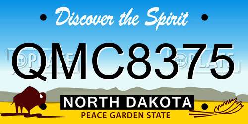 QMC8375 North Dakota License Plate