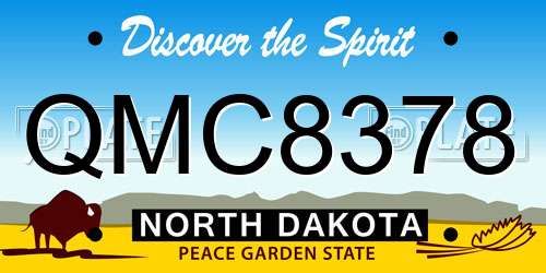 QMC8378 North Dakota License Plate