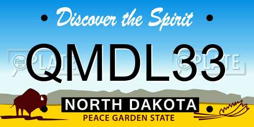 QMDL33 North Dakota License Plate