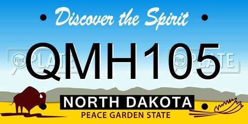 QMH105 North Dakota License Plate