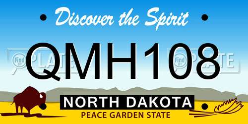 QMH108 North Dakota License Plate