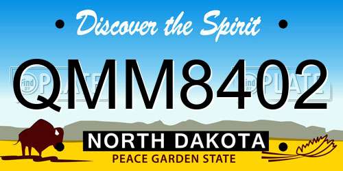 QMM8402 North Dakota License Plate