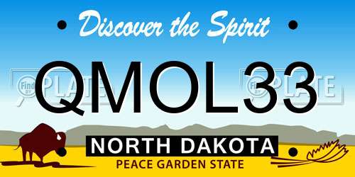 QMOL33 North Dakota License Plate