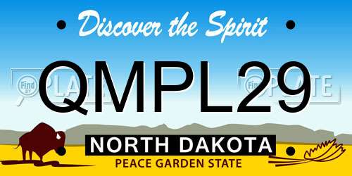 QMPL29 North Dakota License Plate