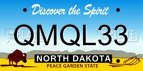 QMQL33 North Dakota License Plate
