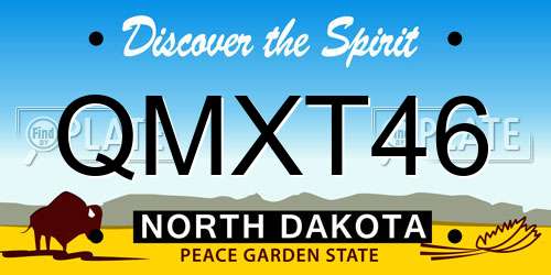 QMXT46 North Dakota License Plate
