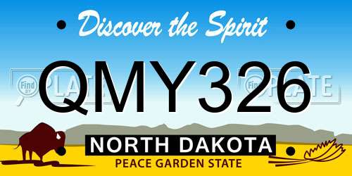 QMY326 North Dakota License Plate