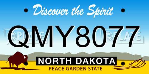 QMY8077 North Dakota License Plate