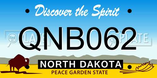 QNB062 North Dakota License Plate