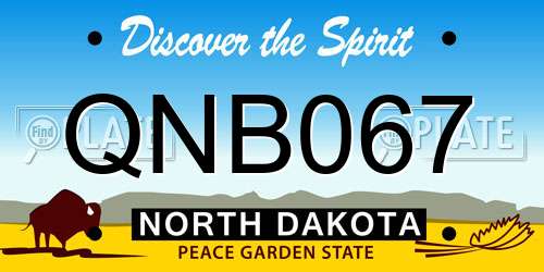 QNB067 North Dakota License Plate