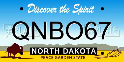 QNBO67 North Dakota License Plate