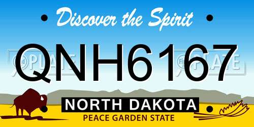 QNH6167 North Dakota License Plate