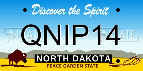 QNIP14 North Dakota License Plate