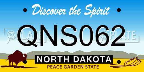 QNS062 North Dakota License Plate