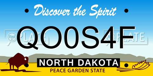 QO0S4F North Dakota License Plate