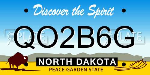 QO2B6G North Dakota License Plate