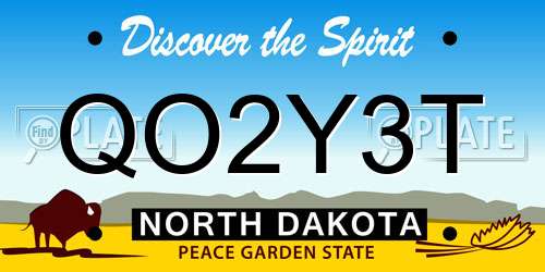 QO2Y3T North Dakota License Plate