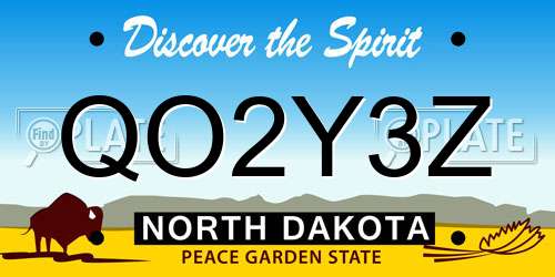 QO2Y3Z North Dakota License Plate