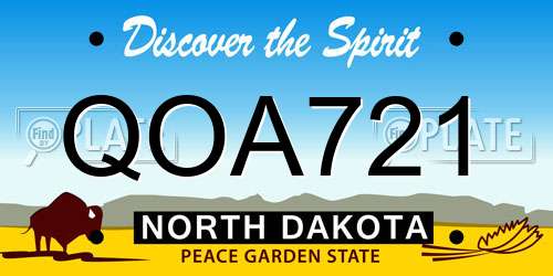 QOA721 North Dakota License Plate