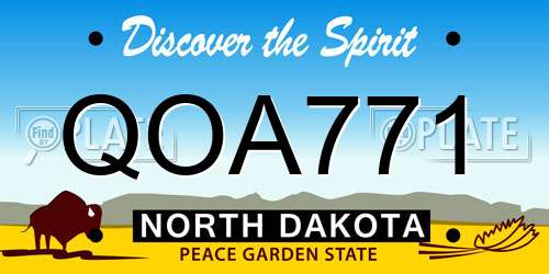 QOA771 North Dakota License Plate