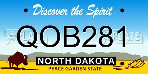QOB281 North Dakota License Plate