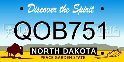 QOB751 North Dakota License Plate