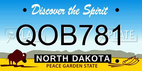 QOB781 North Dakota License Plate