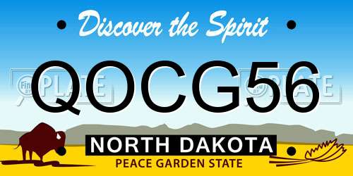 QOCG56 North Dakota License Plate