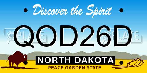 QOD26D North Dakota License Plate