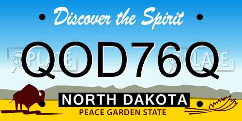 QOD76Q North Dakota License Plate
