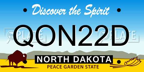 QON22D North Dakota License Plate