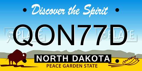 QON77D North Dakota License Plate