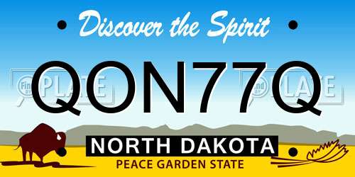 QON77Q North Dakota License Plate