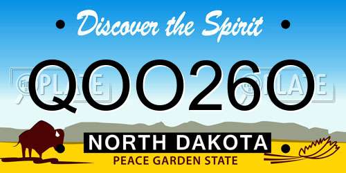 QOO26O North Dakota License Plate