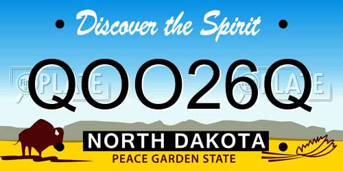 QOO26Q North Dakota License Plate