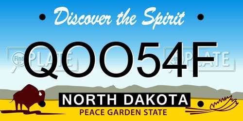 QOO54F North Dakota License Plate