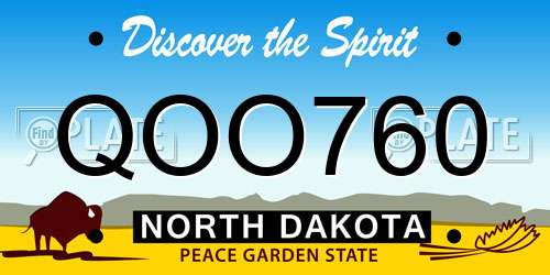 QOO760 North Dakota License Plate