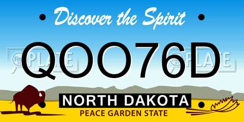 QOO76D North Dakota License Plate
