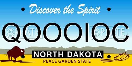 QOOOIOC North Dakota License Plate
