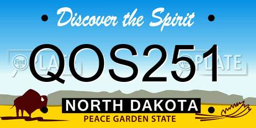 QOS251 North Dakota License Plate