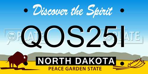 QOS25I North Dakota License Plate