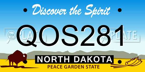 QOS281 North Dakota License Plate